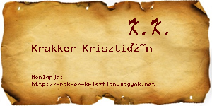 Krakker Krisztián névjegykártya